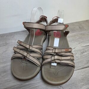 Teva Tirra Sandals Women's Size 11 Taupe Coral Beach Strappy Hiking Hook Loop